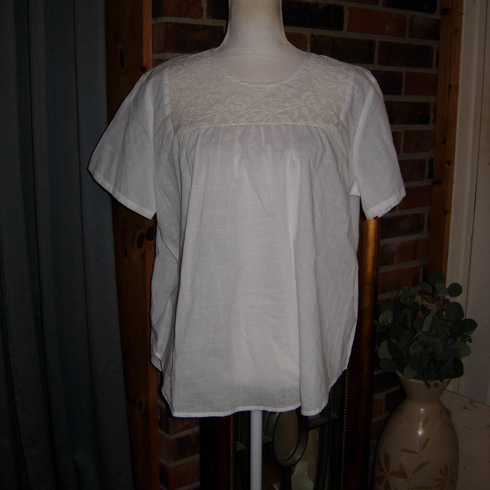 Sara Morgan White Cotton Top M